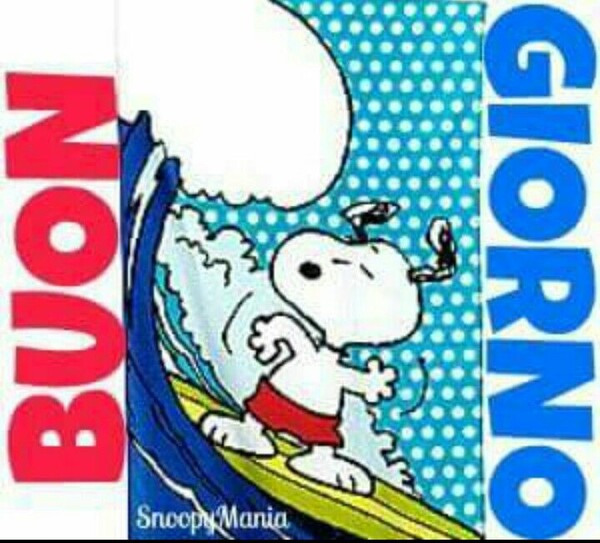 Buongiorno estivo da Snoopy surfista