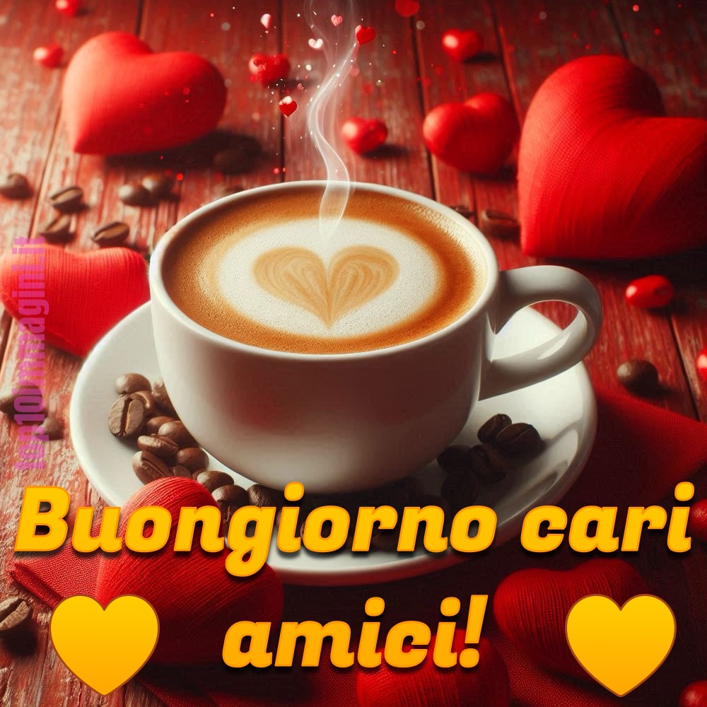 immagini di buongiorno belle col caffè e con il cuore