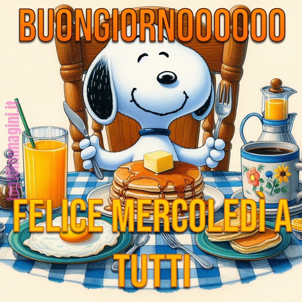 Buon Mercoledì e Buona Colazione da Snoopy